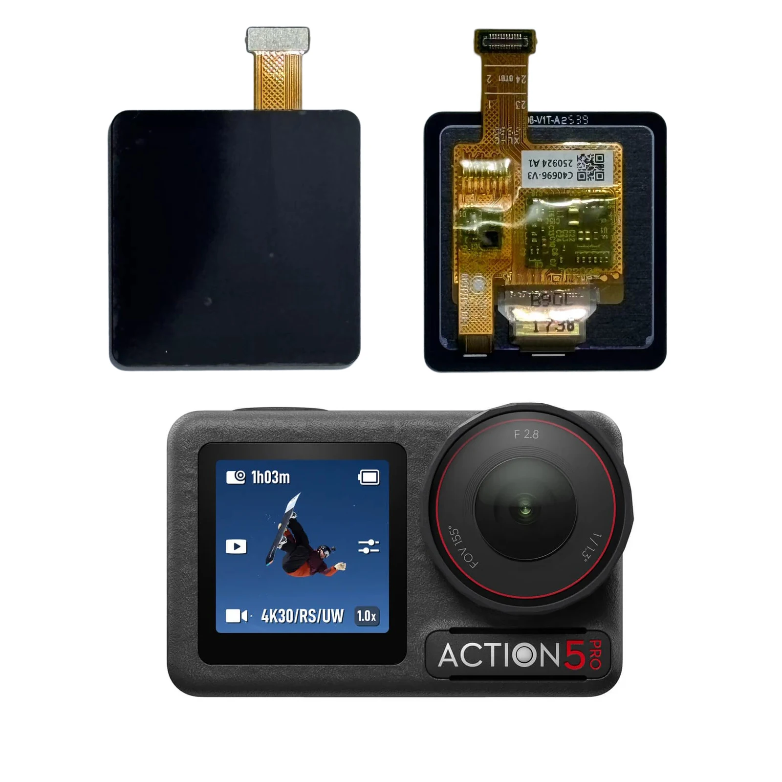 dji-osmo-action-4-action4カメラ用フロント小型lcd-oledディスプレイ画面修理部品