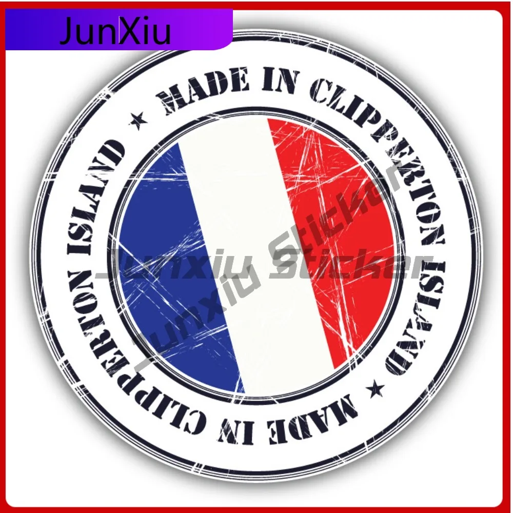 

Made In Clipperton Island Grunge Flag Stamp Car Decal Bumper Stickers Funny Style Car Use For Helmet S Car Sticker Accessorie