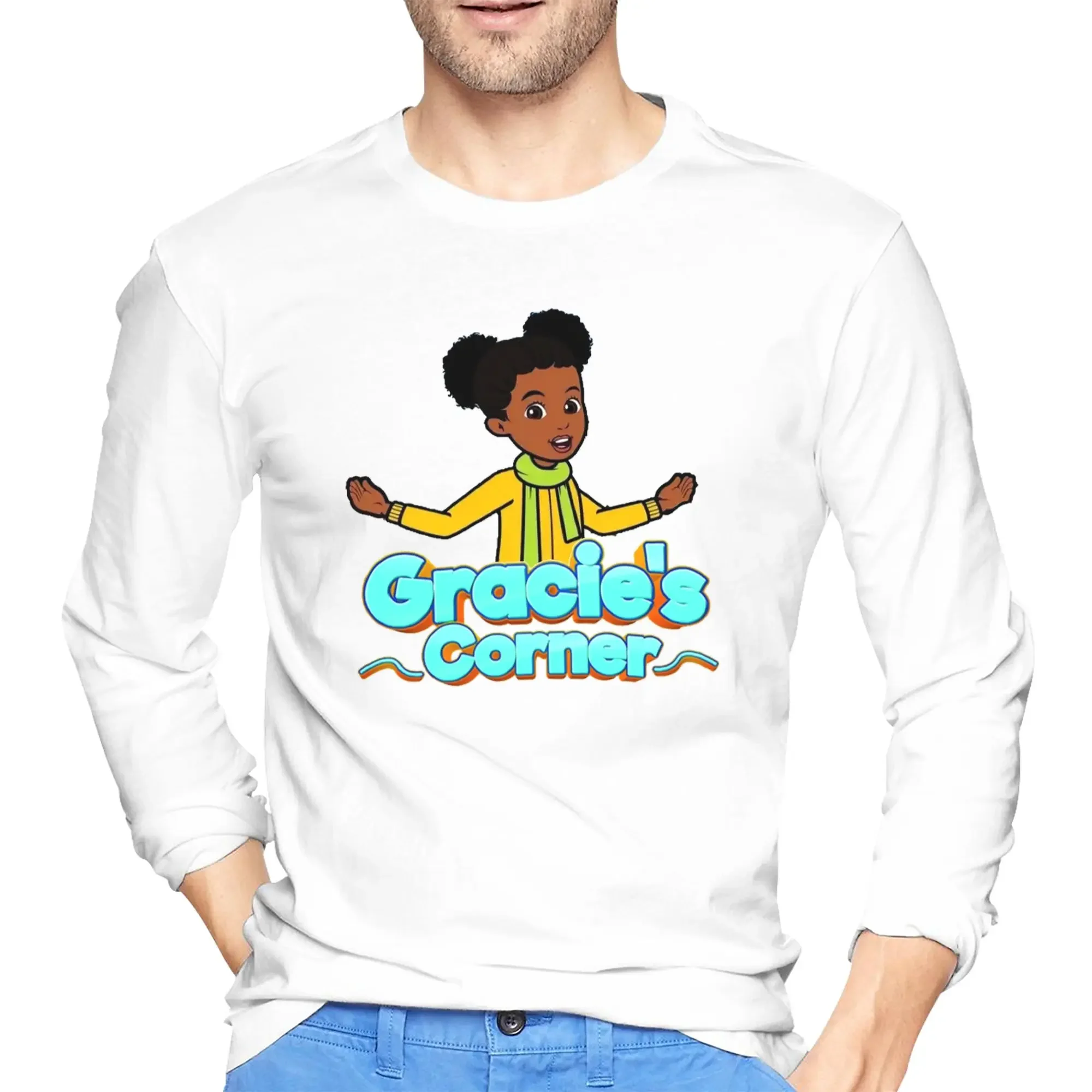 

Gracies Family Corner Cute Phonic's Song Men's Long Sleeved T-shirt Fashion Round Neck T shirts Spring and Autumn Men tops