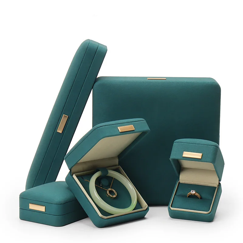 1pcs Microfiber Jewelry Boxes Necklace Pendant Bracelet Organizer Box Proposal Ring Box Multifunctional Set Jewelry Gift Case