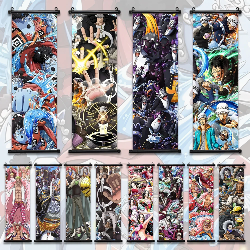 

ONE PIECE Hancock Anime Poster Mihawk Hanging Scroll Comic Wallpaper Wall Artwork Crocodile Canvas Decor Home Decoration Gift