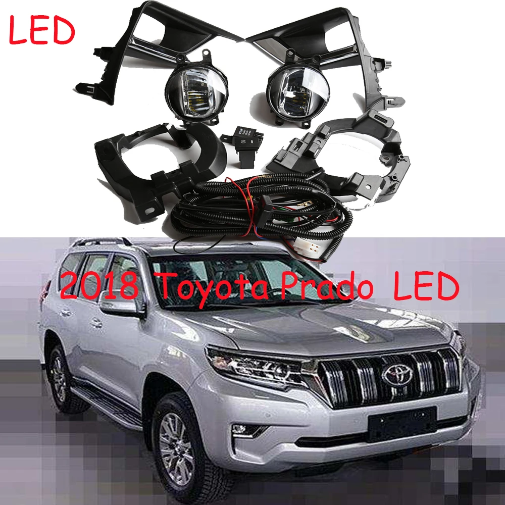 

car bumper headlight for Toyota Land Cruiser Prado daytime light 2018~2019y DRL car accessories LED headlamp prado fog light