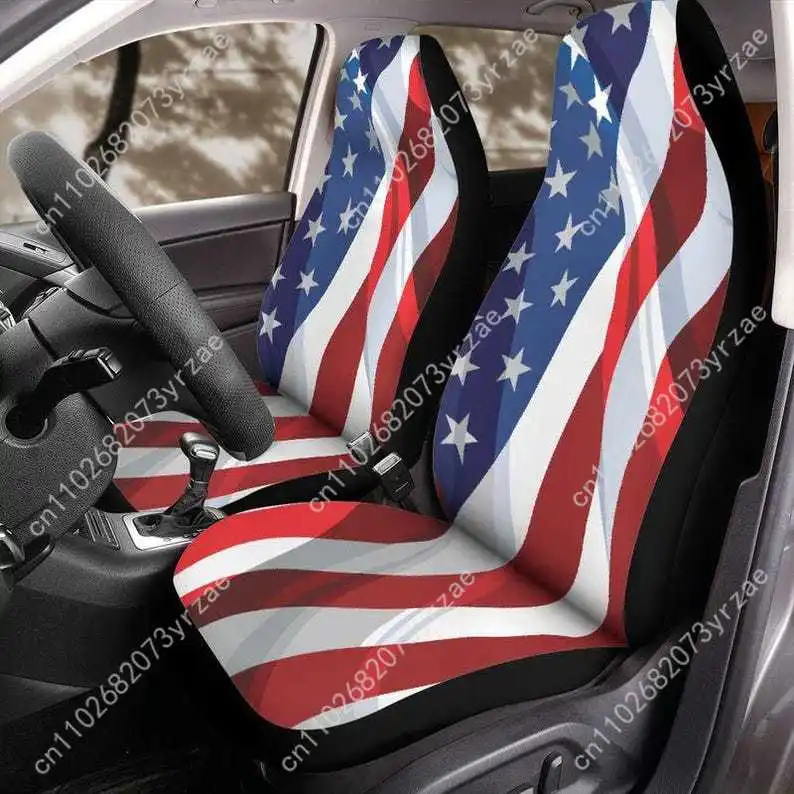 

American Flag Car Seat Covers Universal Environmentally Friendly Interior Decorations Comfortable Breathable Car Seat Covers