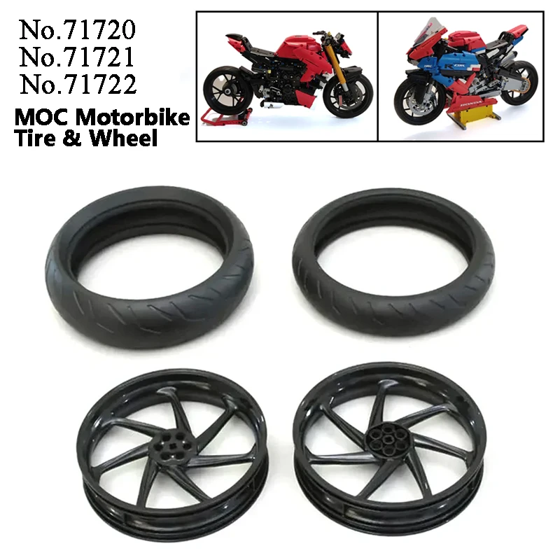 1Piece Technical Wheels Hub 71720 Wheel 107.1x24 Tyre ​Motorcycle Racing Tread, Narrow 71721 and 71722 for 42130 Motorrad M 1000