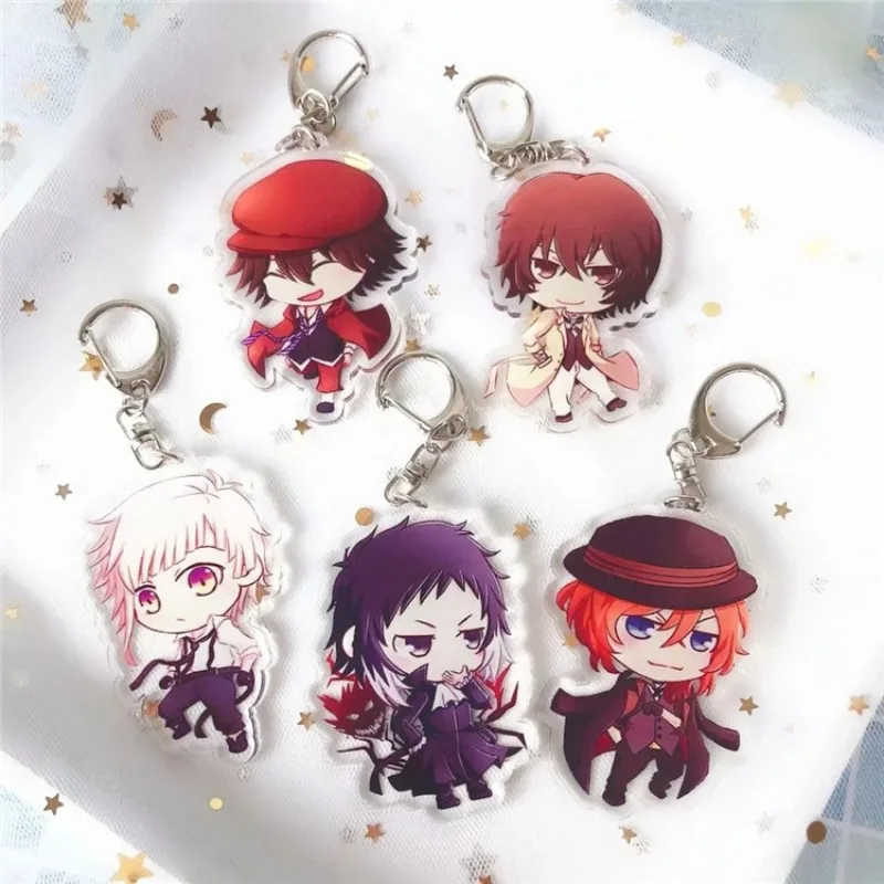 Nakajima Atsushi Dazai Osamu Ryunosuke Akutagawa Nakahara Chuuya Popular Anime 2D Peripheral Acrylic Keychains Manga Enamel Pin