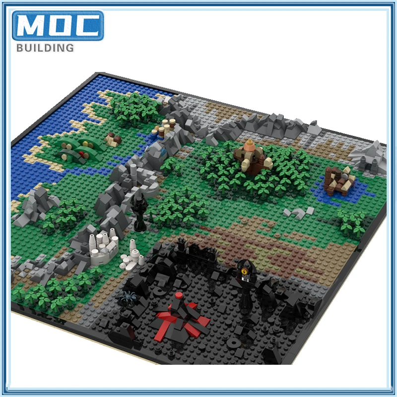 Moc Building Blocks แผนที่ขนาดเล็ก Middle Earth Modular Street View รุ่นเทคโนโลยีอิฐสร้างสรรค์ DIY ประกอบของเล่นของขวัญ