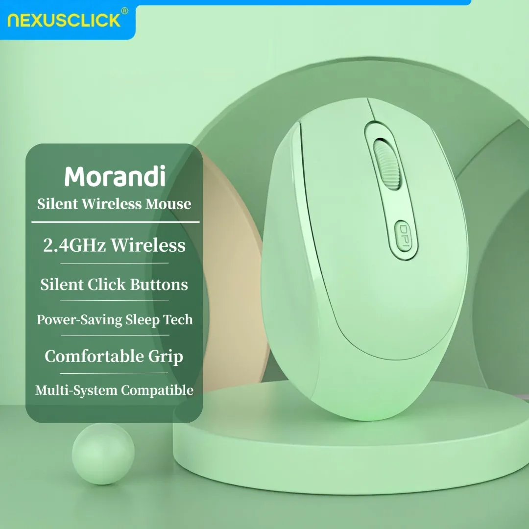 Mouse Sem Fio NexusClick Bluetooth com Clique Silencioso, DPI Ajustável, Ergonômico, Óptico, para Jogos e Escritório, Alimentado por Bateria para Comp