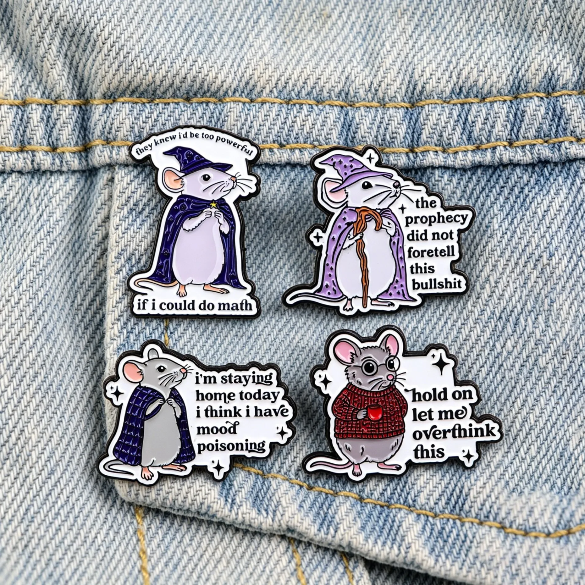 Funny Wizard Rat Enamel Pin Sarcastic Quote Brooch Lapel Badge for Denim Backpack Jewelry Gift Clothing Decoration