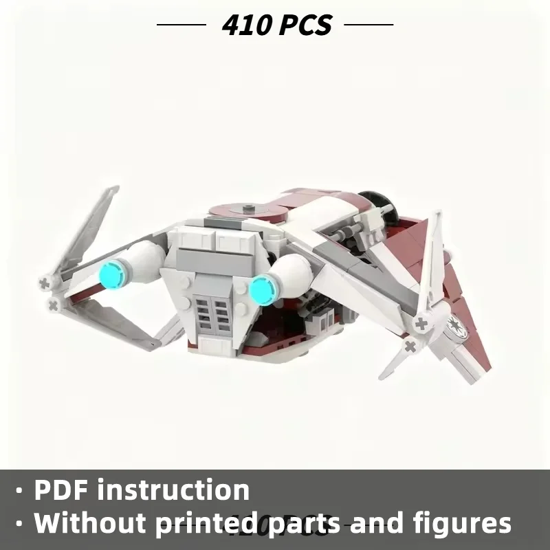 MOC Sci-Fi Air Assault Gunship Transport Spaceship Building Blocks 410Pcs, Galactic Fighter Aircraft Bricks Model Adults