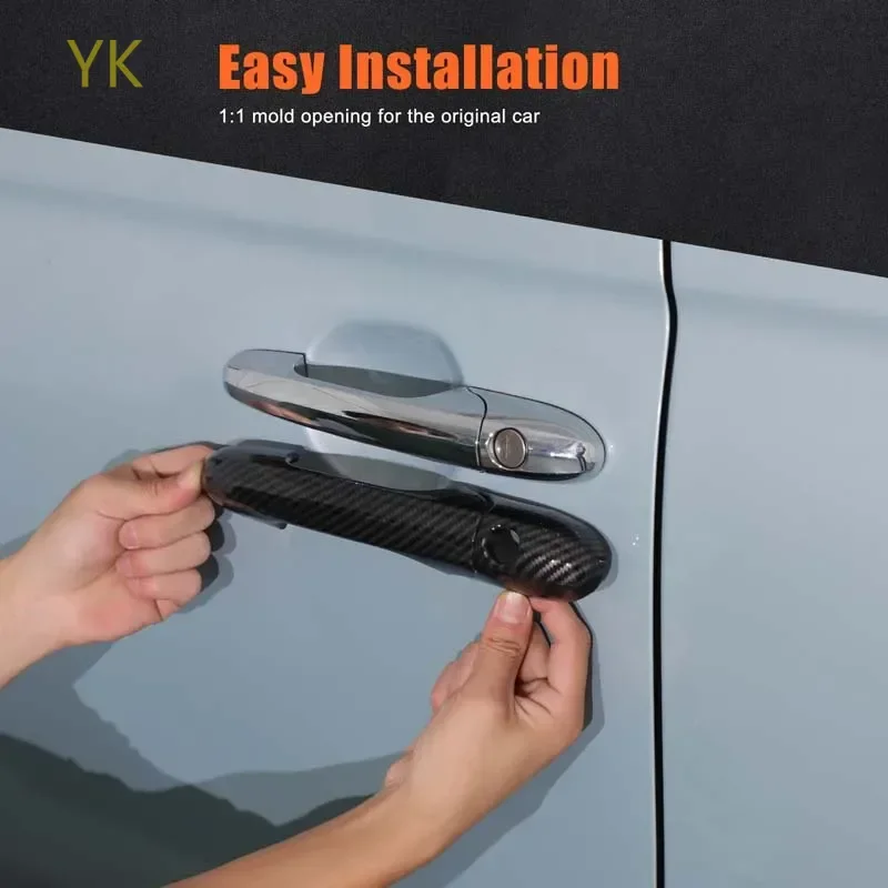 

For Fiat 500 and Abarth 595 695 2007-2024 ABS Carbon Fiber Car Door Handles Decorative Cover Car Accessories