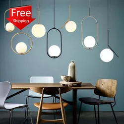 Modern Glass Pendant Lighting for Kitchen Hotel Restaurant Bedroom Hanging Lamp Chandeliers Ceiling Lights Decoration Hotel