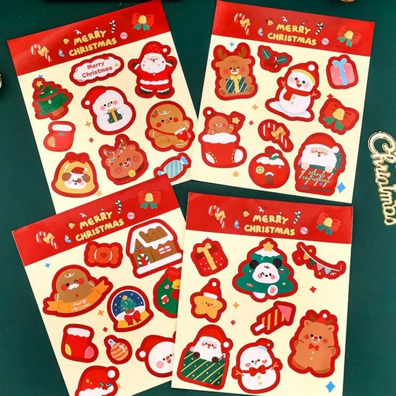 

60pcs/lot Kawaii Christmas Santa Claus Elk Snowman Stickers Creative Scrapbooking DIY Diary Decorative Sticker Album Stick Label