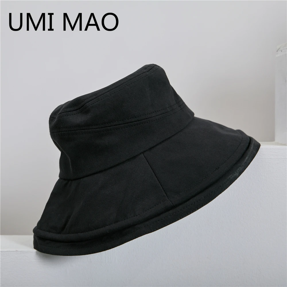 UMI MAO Big Brim Hat Stitching Vacation Spring Yamamoto Dark All-match Fisherman With Niche Hats Designer Bonnet Men Women