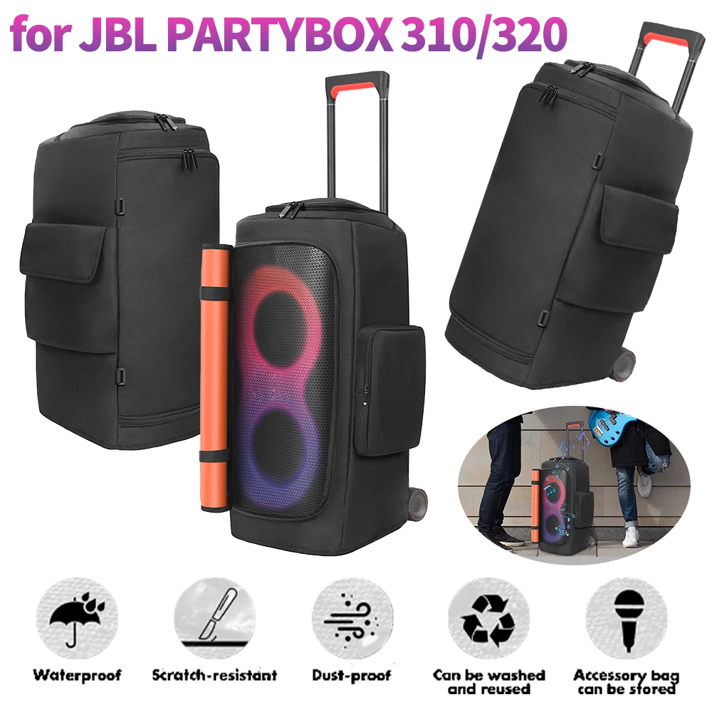 Portable Speaker Dust Case Wear Resist Padded Speaker Protective Cover Double-Sided Speaker Storage Bag for JBL PARTYBOX 310/320
