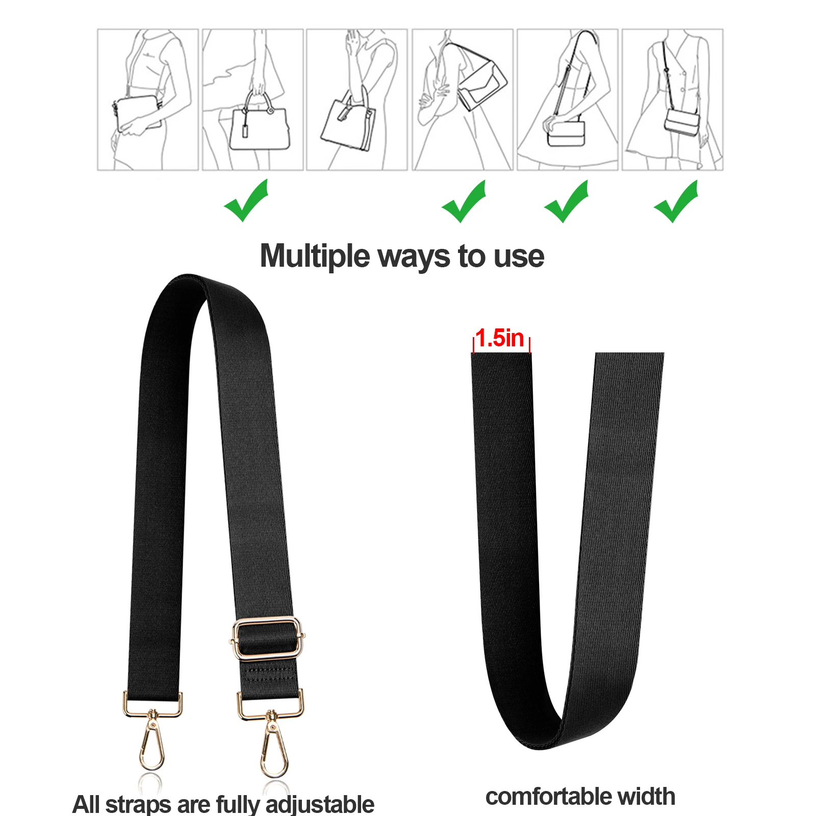 IKE MARTI 140cm Shoulder Bag Strap Cotton Fashion Wide Replacement Strap for Bags Nylon Woman Messenger Accessories Bag Straps