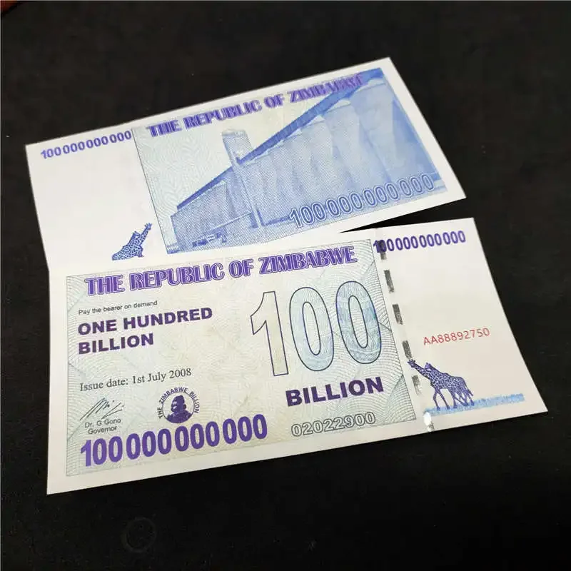 Zimbabwe 100 Billion Banknote One Hundred Billion Bank Note Bills Non-currency Art Paper (no real) Collectibles