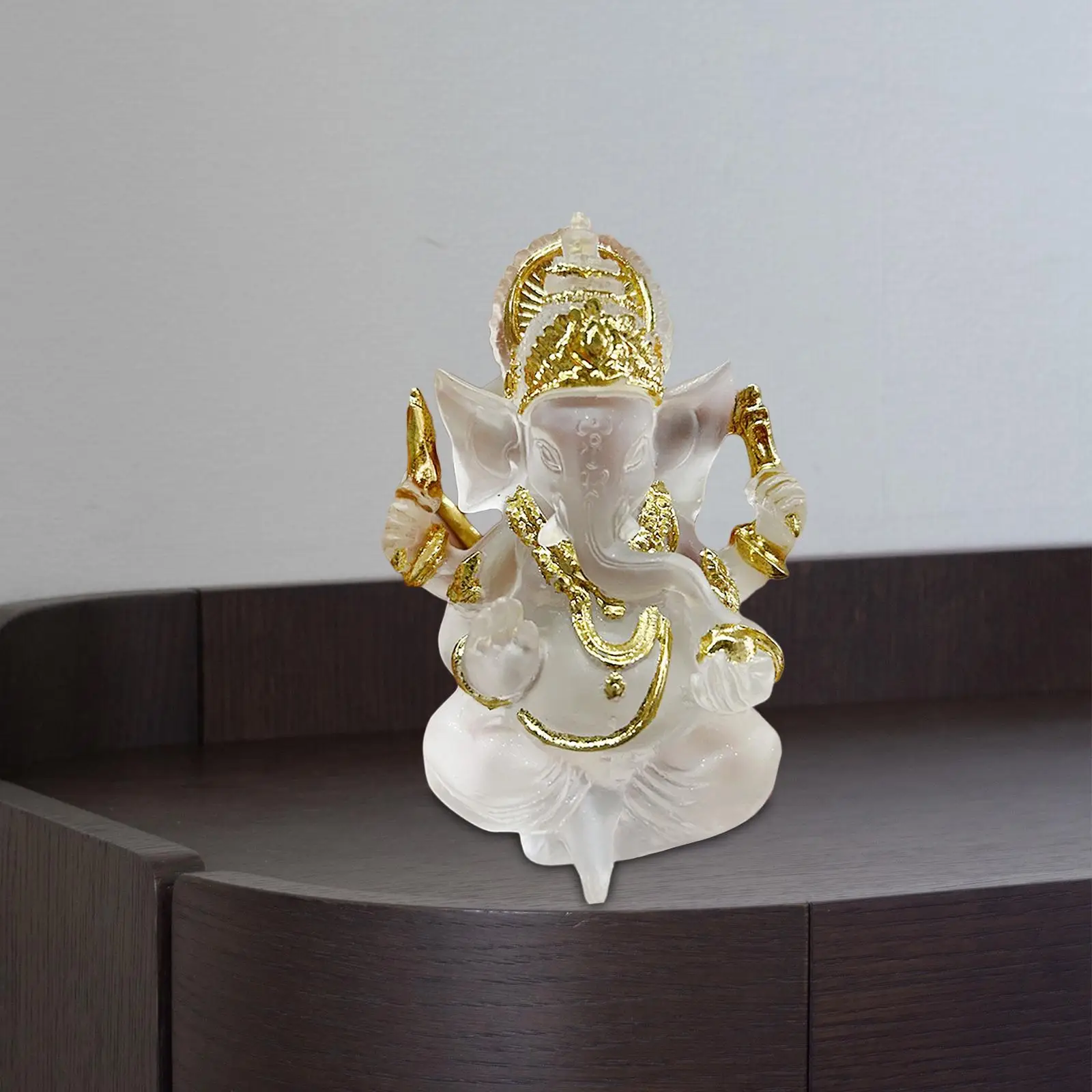 Ganesha Sitting Buddha Statue Sculpture Decorative Tabletop Decoration 3.5inch Tall for Housewarming Gift Fine Workmanship