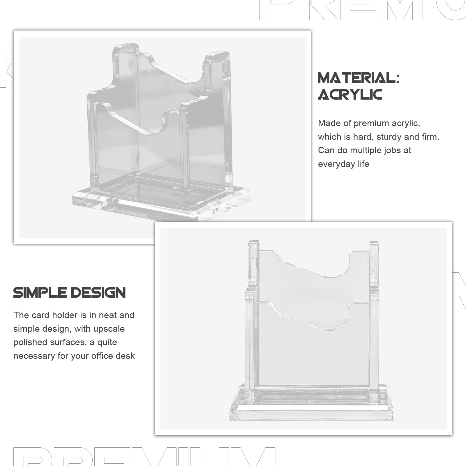 

Sturdy Acrylic Business Card Holder for Desk Cards Organizer Display Stand Office Accessories Container Desktop Cards Box Office