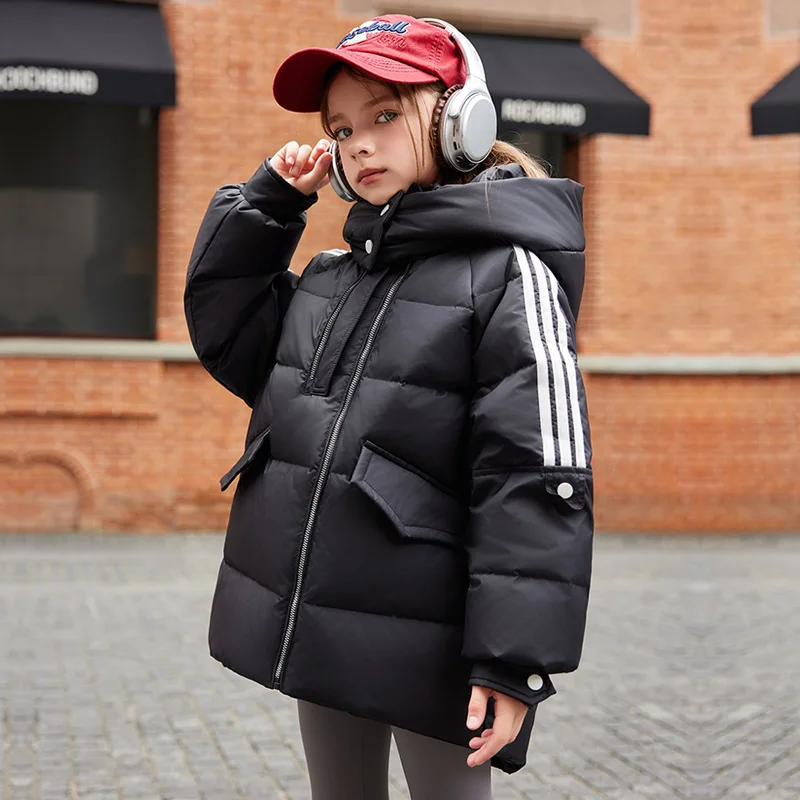 OLEKID 2025 Winter Down Jacket For Girls Hooded Thick Warm Teen Girl Jacket Coat 6-14 Years Kids Girl Puffer Parka Outerwear