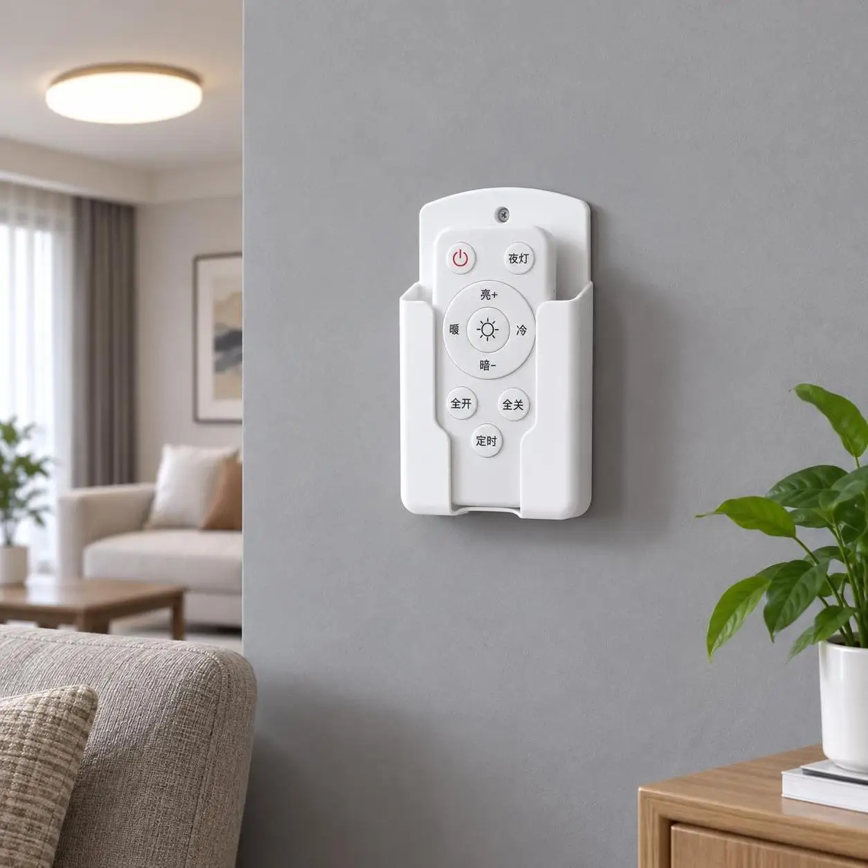 Plastic Air Conditioner Remote Control Holder Self Adhesive Wall Mounted Mobile Phone Plug Holder Waterproof Space Saving