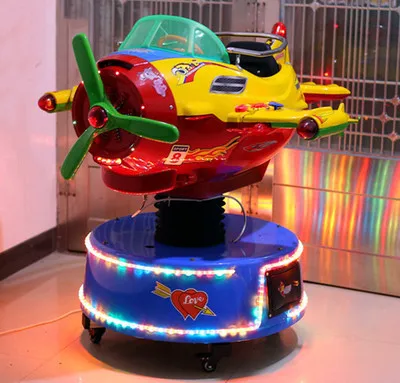 Rocking car supermarket lift rotating plane children's electric coin scan code game swing machine