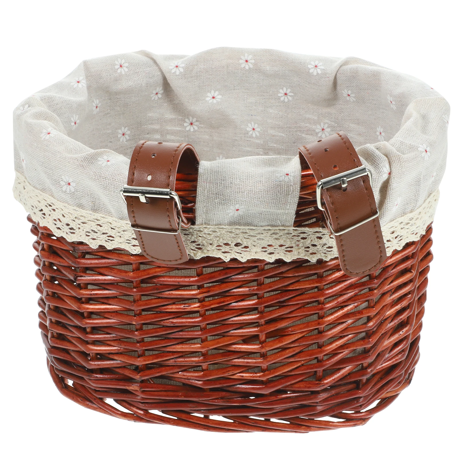 

Rattan Bicycle Basket Durable Woven Baskets for Bike Decorative Bucket Fruit Vegetable Storage Home Office Use