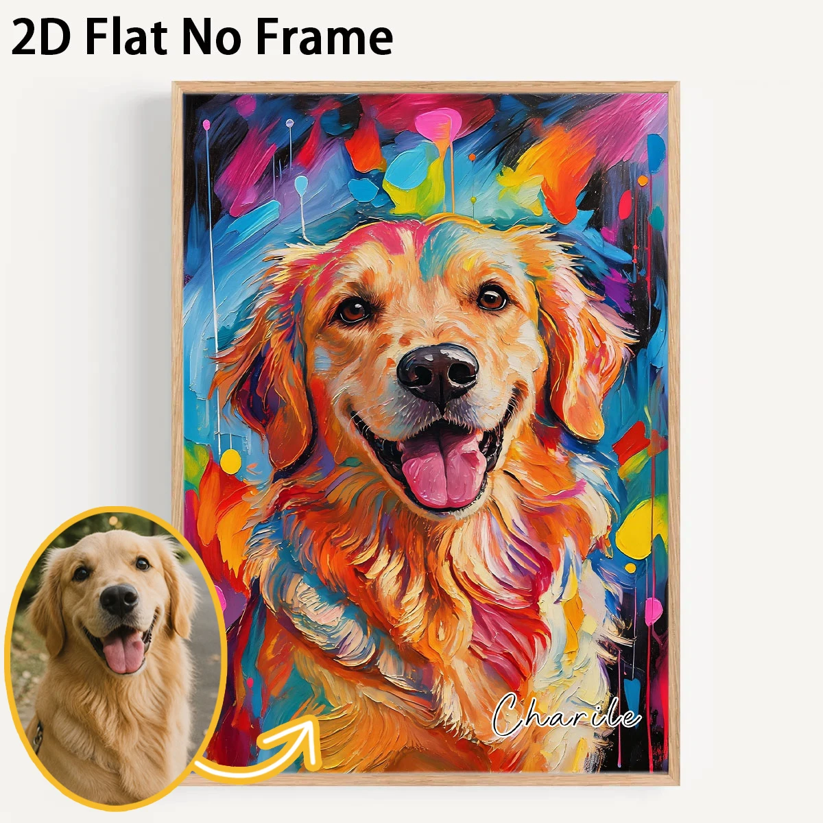 Custom Pet Splash Ink Watercolor Art Poster Dog Photo Wall Art Canvas Printing Custom Personalized Pet Photos Bedroom Wall Decor