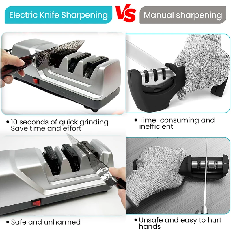 

Electric Cutter Sharpener Multi-functional Knife Sharpening Machine Kitchen Gadgets Fast Sharpening & Polishing