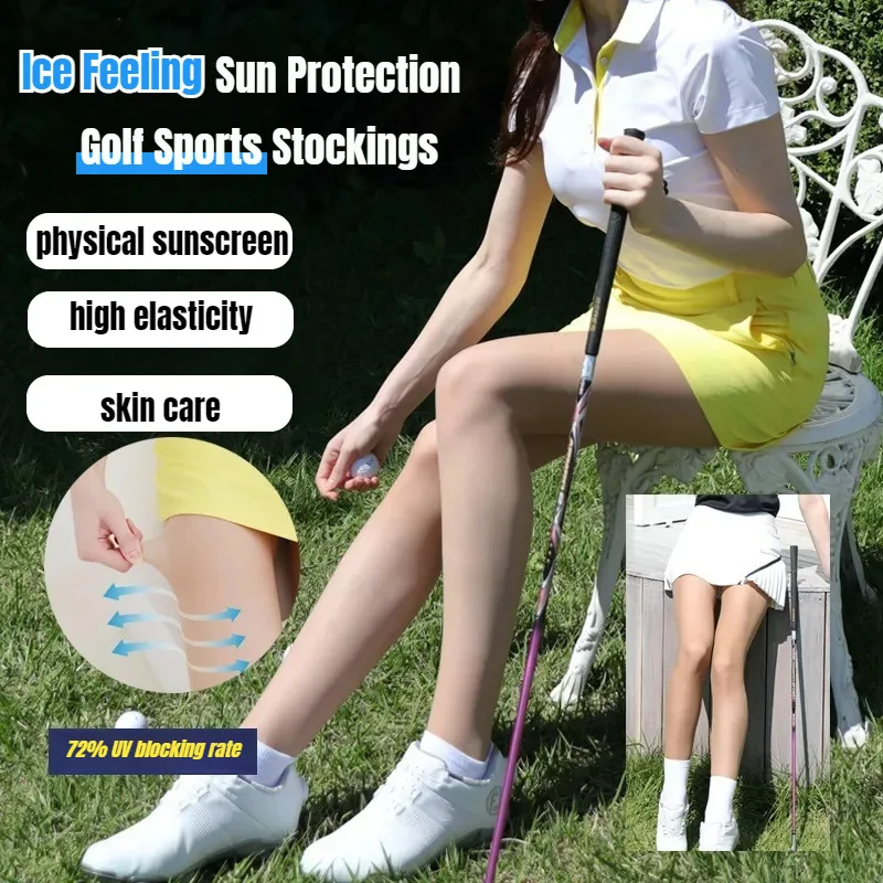 Women's Outdoor Sports Ice Feeling Thin Pantyhose Legs Sun Protection Golf Bottom Socks