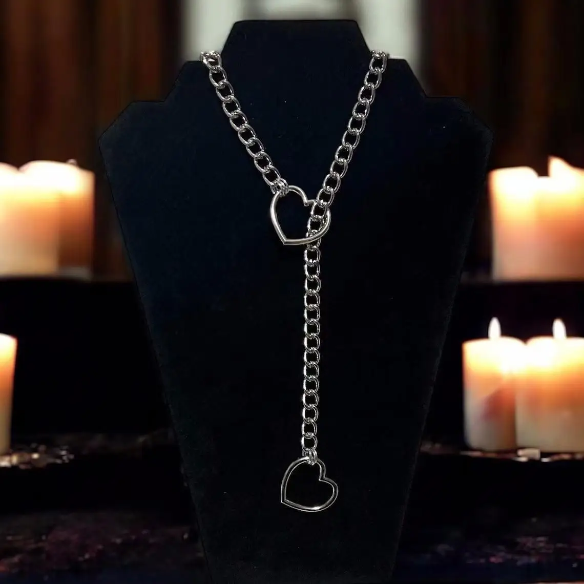 Slip Chain For Women Human Slipchain Choker Collar Heart Chain Necklace Heavy Cuban Long Chain