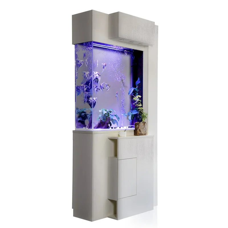 

Small household partition ecological water-free smart glass aquarium