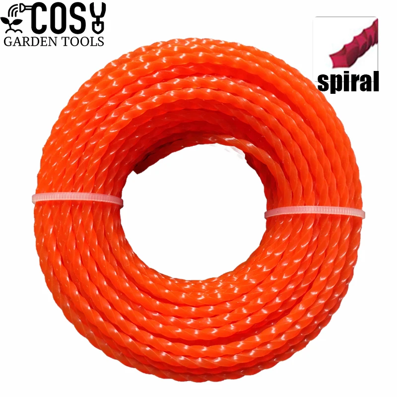 15m * 2,0mm/2,4mm/2,7mm/3mm/3,3mm/4,0mm Mähen Nylon Grass ch neider Seil bürstens ch neider Strimmer Linie Mähdraht Rasenmäher Zubehör