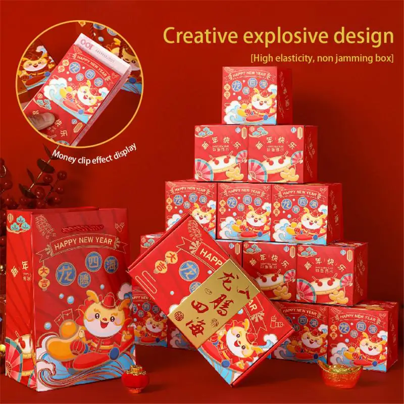 Bounce Rode Envelop Happy Birthday Creatief Patroon Lentefestival Decoratie Levert Verrassing Rode Envelop B Suit Jump Box