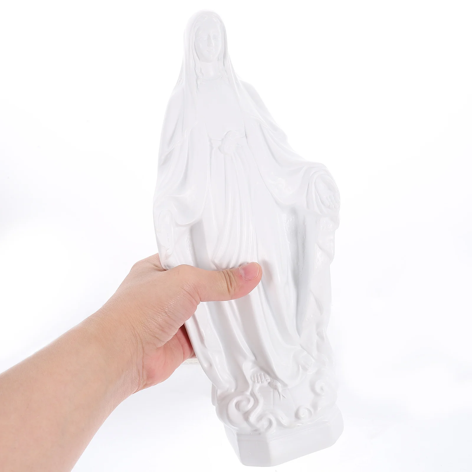 

Virgin Mary Statue Resin Compact Catholic Decoration for Home Office Desktop Religious Ornament Peaceful Resin Sculpture