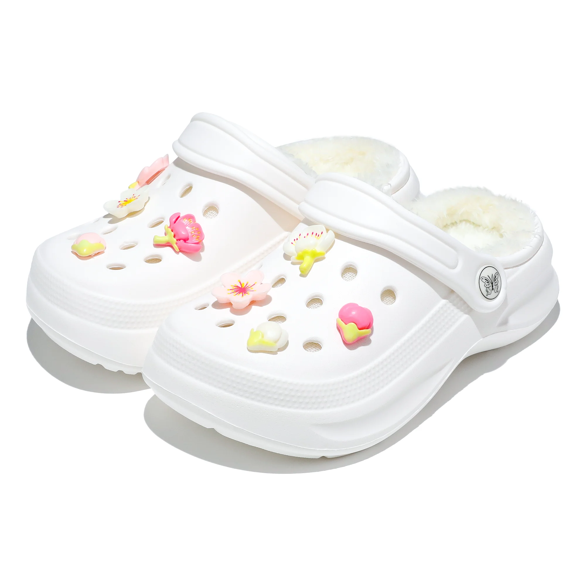 Kinder-Clogs und -Mules mit Fellfutter, leichte Garten-Schuhe mit Baumwollfutter, warme Hausschuhe für Jungen, Mädchen und Kleinkinder, 168. – Detail 3