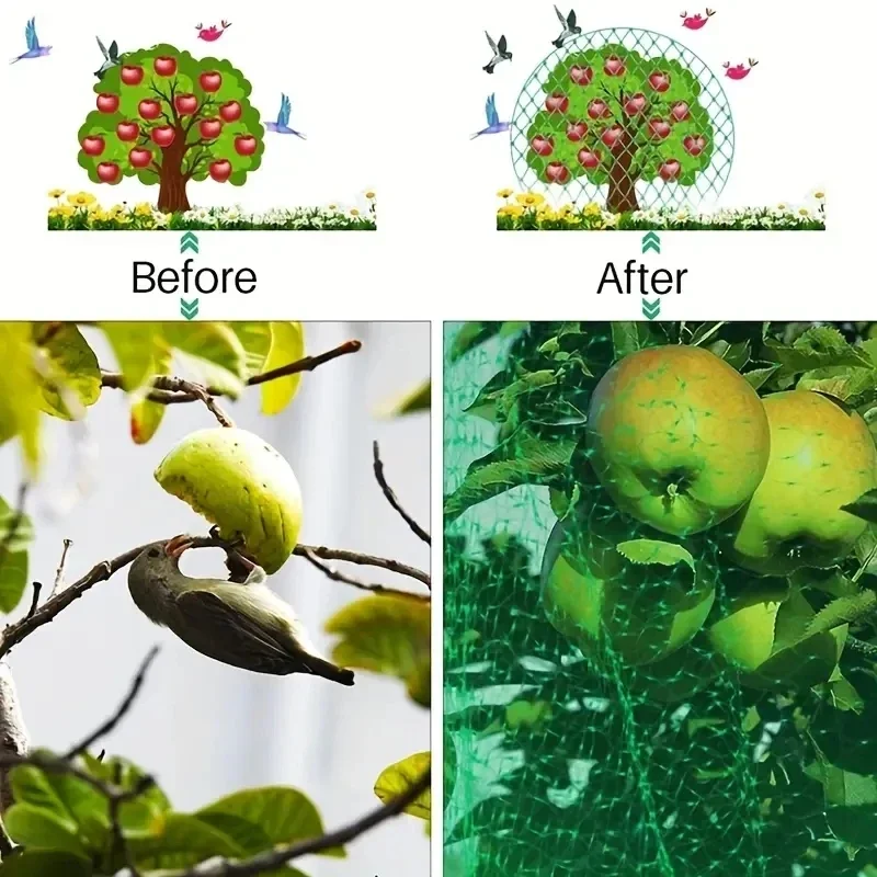 Garten netz grün gewebtes Netz schützen Pflanzen Früchte Blumen Bäume Stretch Fechten langlebiges Netz stoppt Vögel Hirsch Tiere – Detail 4