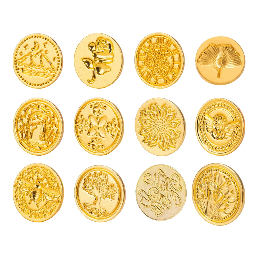 1pc Retro Vintage Wax Seal Stamp Flower Sealing Wax Stamp Head For Wedding Invitation Gift Packaging Cards Scrapbooking Stamps