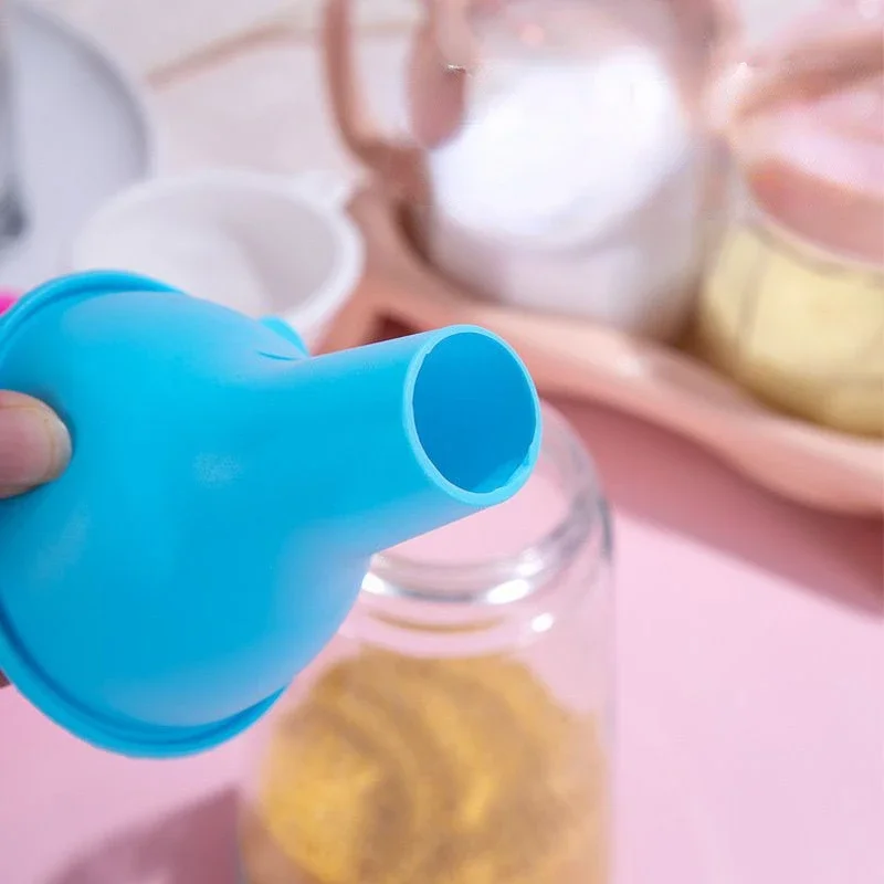 Embudo de silicona de boca ancha, embudo de leche en polvo y frijoles, accesorios de cocina multifunción de gran calibre para fugas de vino y aceite