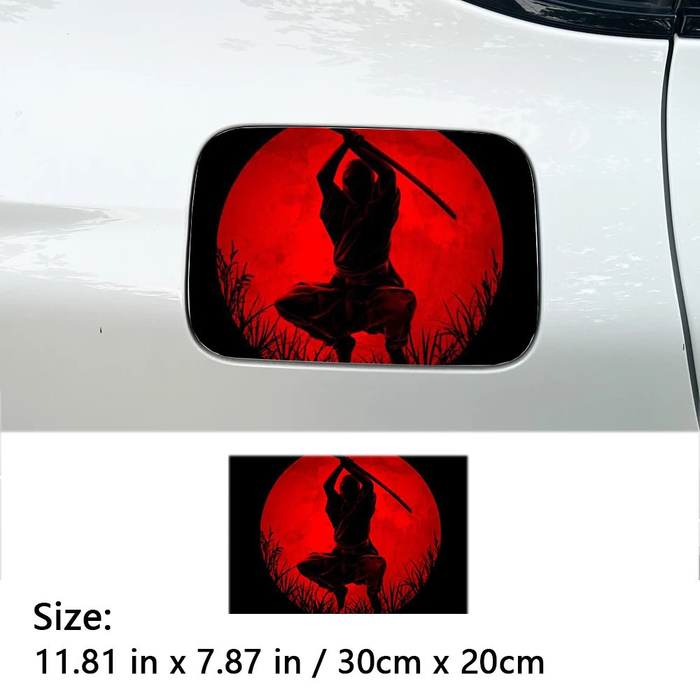 Samurai Warrior Waterproof Car Fuel Tank Cap Sticker Sunscreen Decal Car Stickers