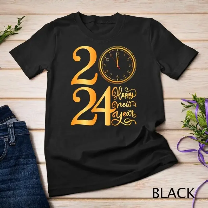 Happy New Year 2024 New Years Eve Party Supplies Pullover Hoodie Unisex T shirt