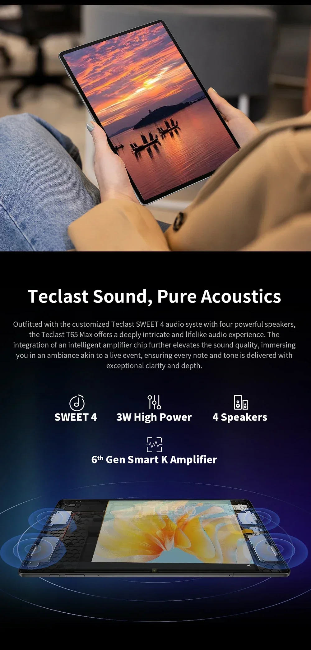 Teclast T65MAX Tablet MTK G99 Octa-Core 13inch FHD 1920x1200IPS 8GB RAM 256GB ROM Android 14 10000mAh 13MP+8MP WIFI2.4G+5G BT5.2