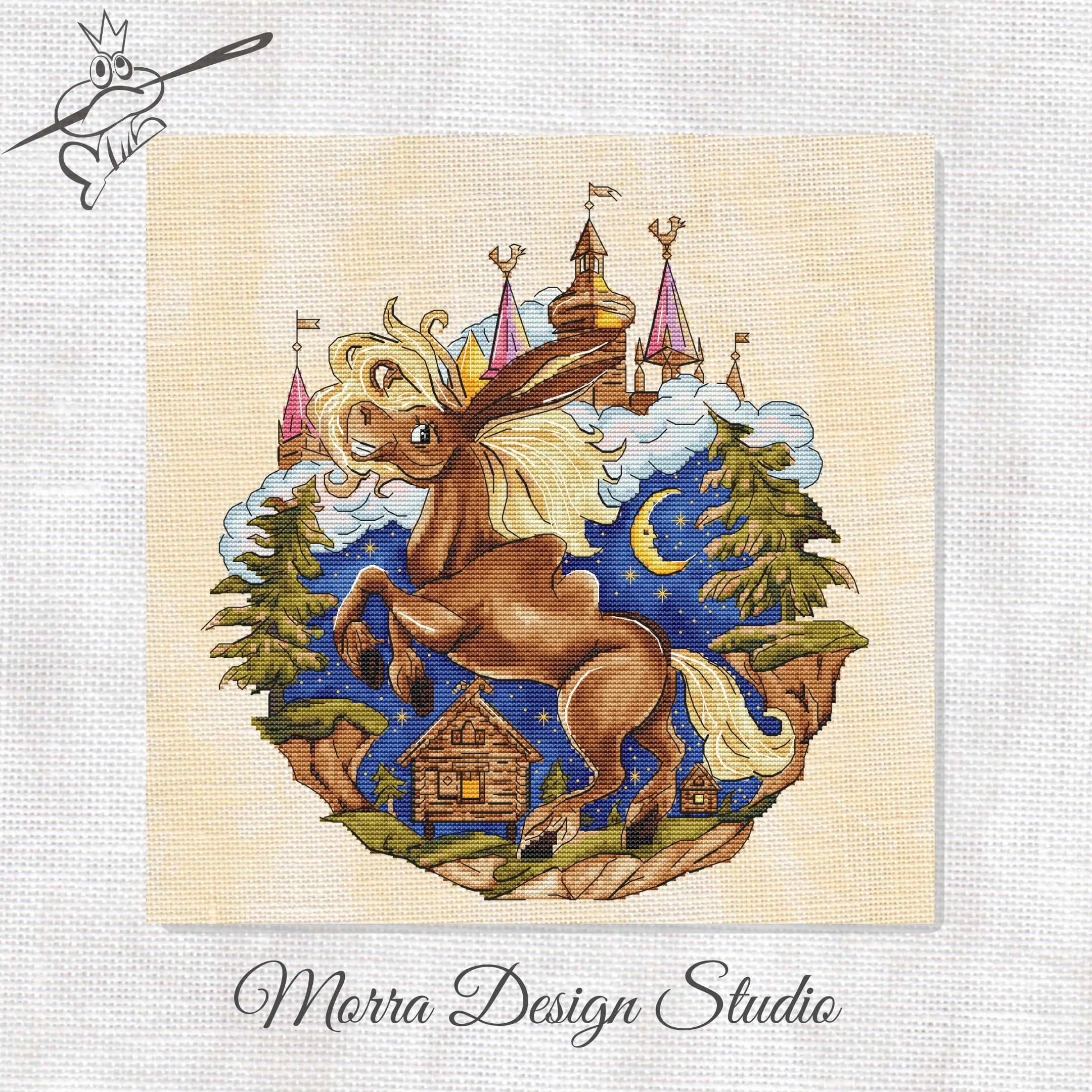 Long Eared Pony 36-38 Canvas Cross Stitch Embroidery Set Hobby Magic Room Decor Design A Bustling City Rainy Street 