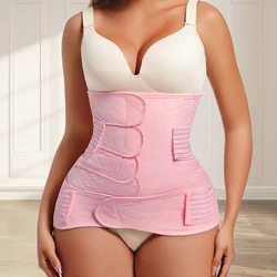 2 In 1 Postpartum Recovery Girdles Body Shaper Women Waist Trainer Belly Flaten Belt Faja