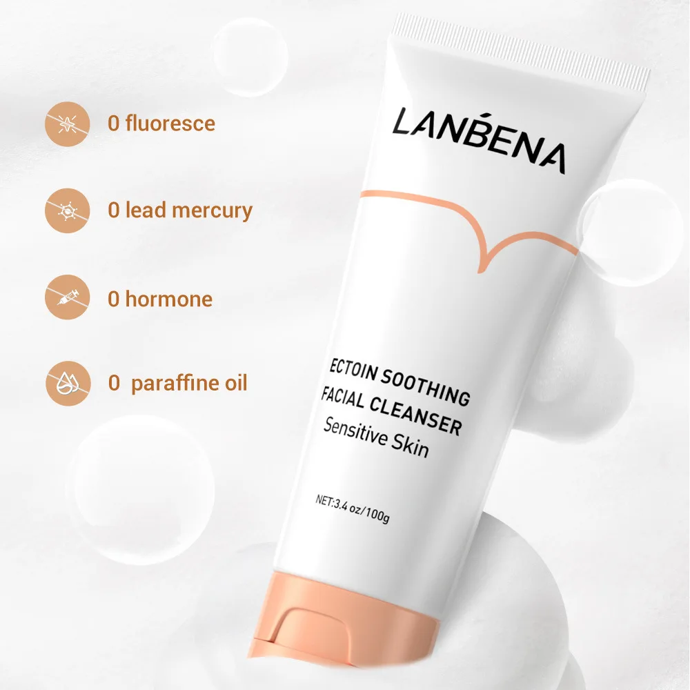 LANBENA Blue Bena Ikdoine facial cleanser Gentle cleansing milk Moisturizing repair 100g naked bottle No color box packing