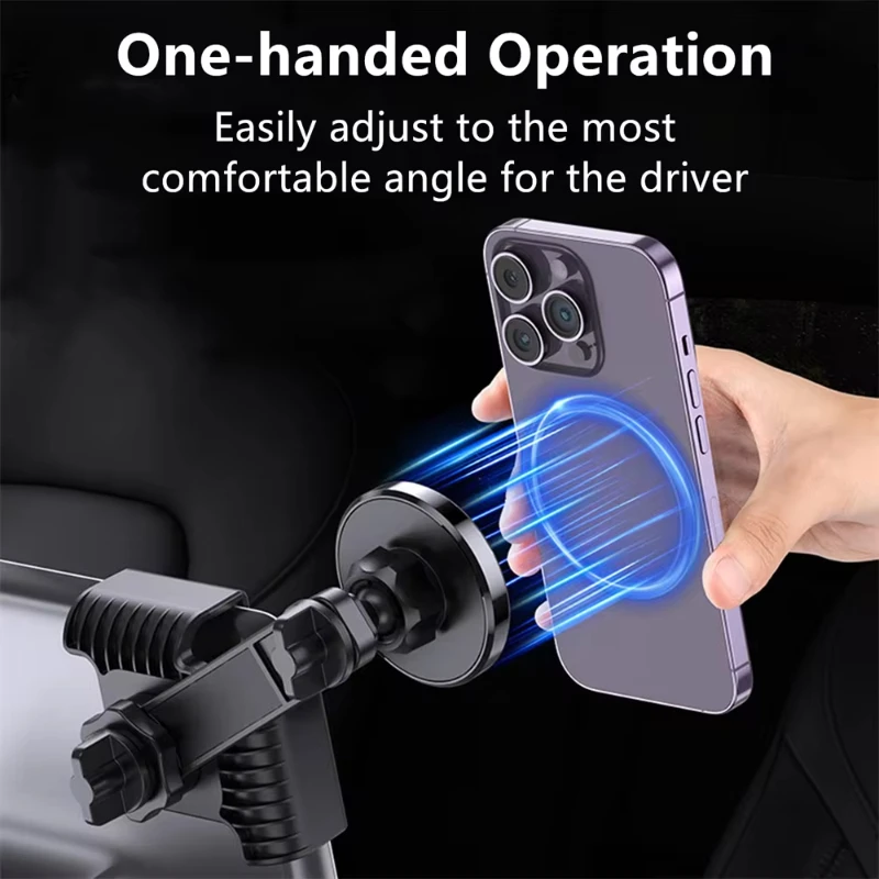 Magnetic Car Phone Holder for Tesla Model 3/Y/X/SCar SupportFixed Navigation DisplaySide 360 Degree Rotating Car Holder