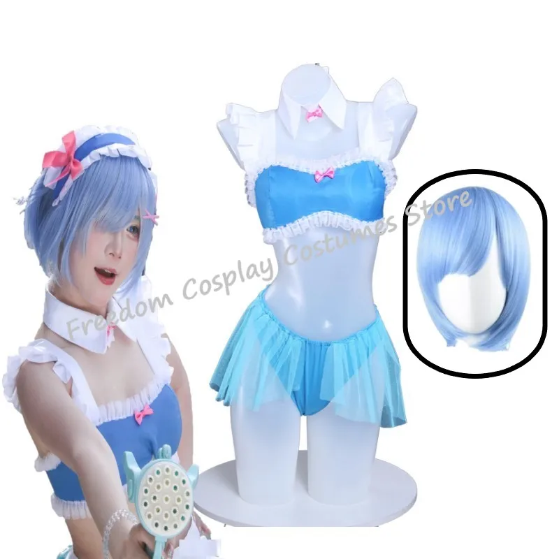 

Rem Ram Anime Re:Life in a different world from zero Cosplay Costume Rem Girls Woman Sexy Summer Sand Party Hallowmas Suit