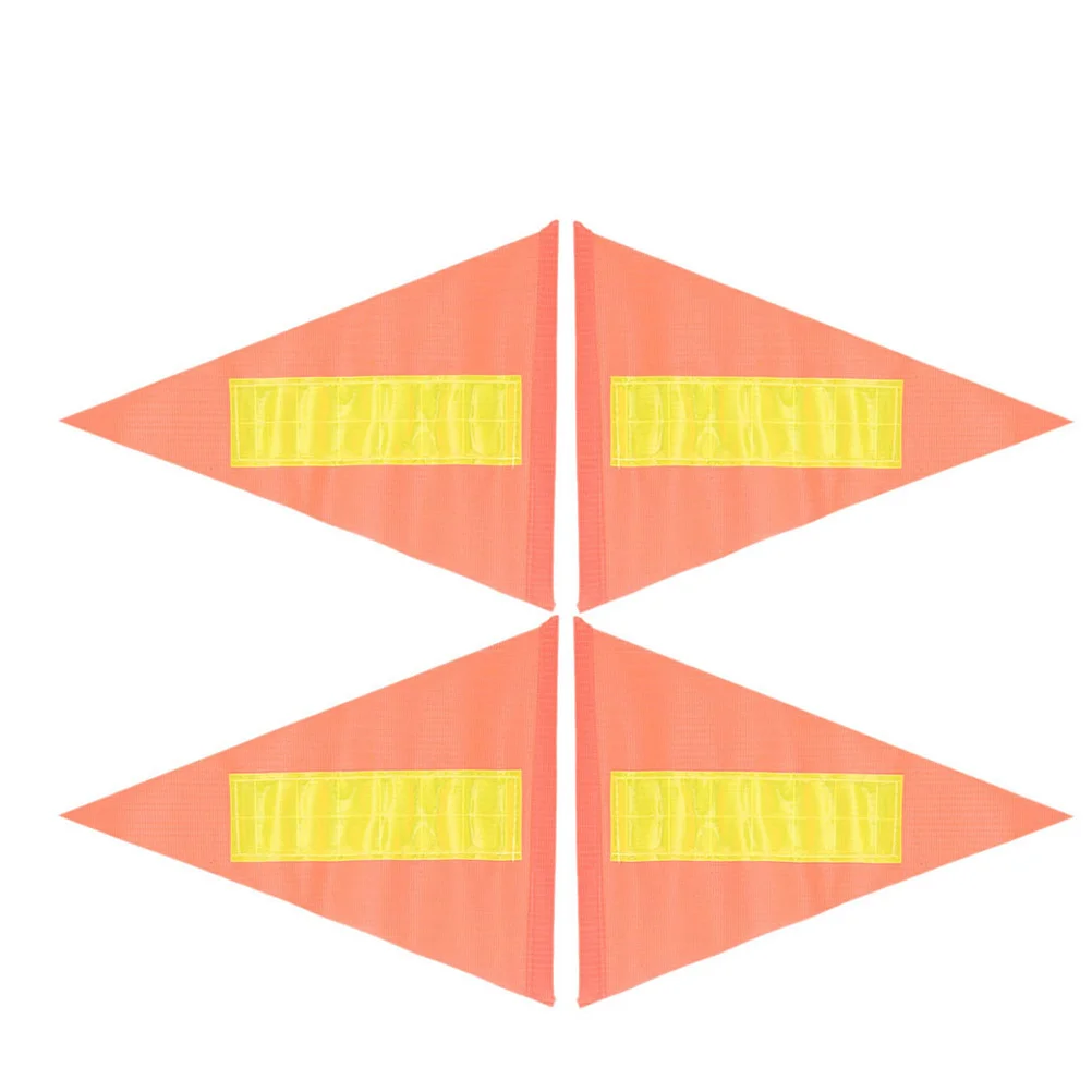 

4pcs Reflective Safety Flags For Bikes High Visibility Pvc Triangle Flag Night Cycling Riding Lawn Marking Hunting Portable