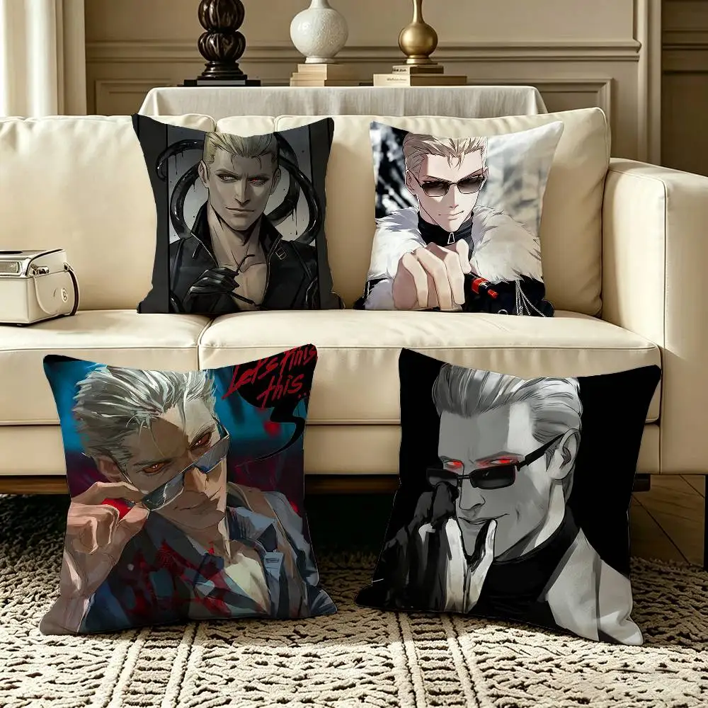 Albert Wesker Square Double-Sided printed Pillow Case Bedroom Bedside Pillow Sofa Cushion Cover