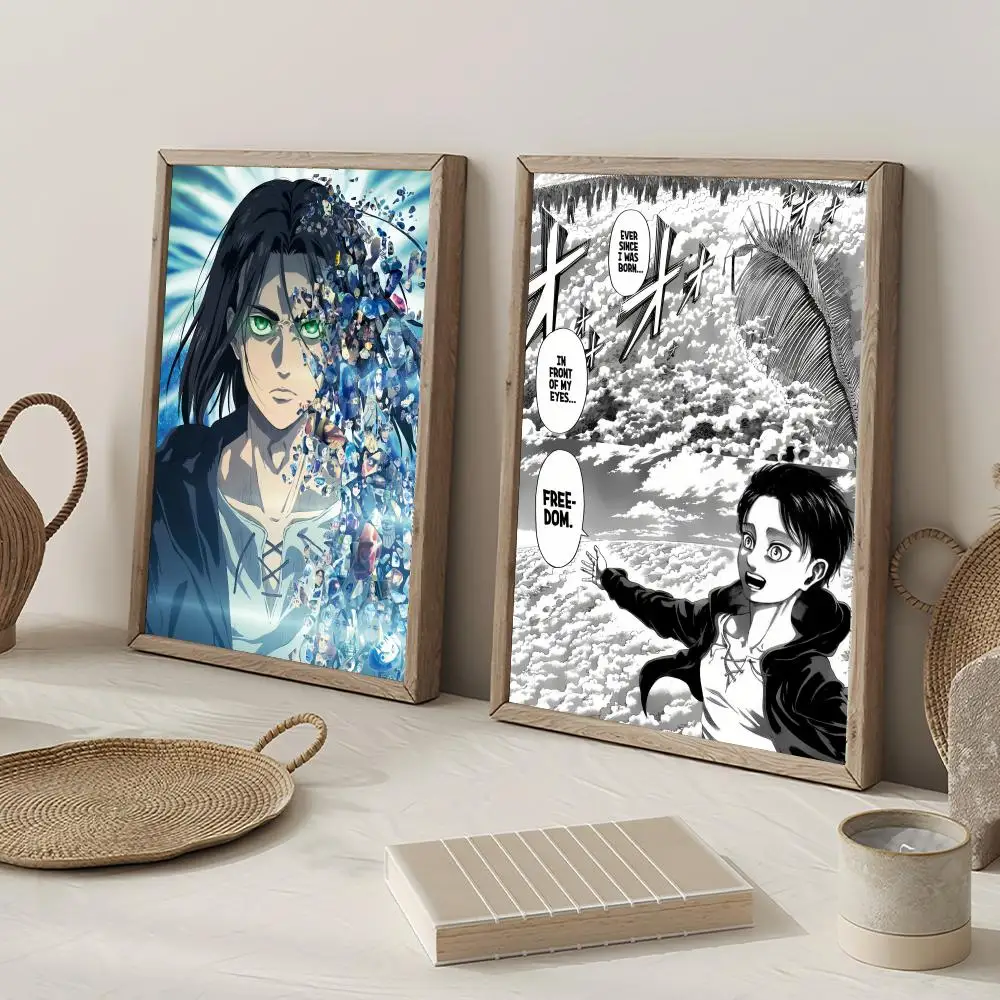 Eren Yeager Freedom Poster Decorative Wall Art Mural Stickers Home Decor Gift for Living Room & Hallway