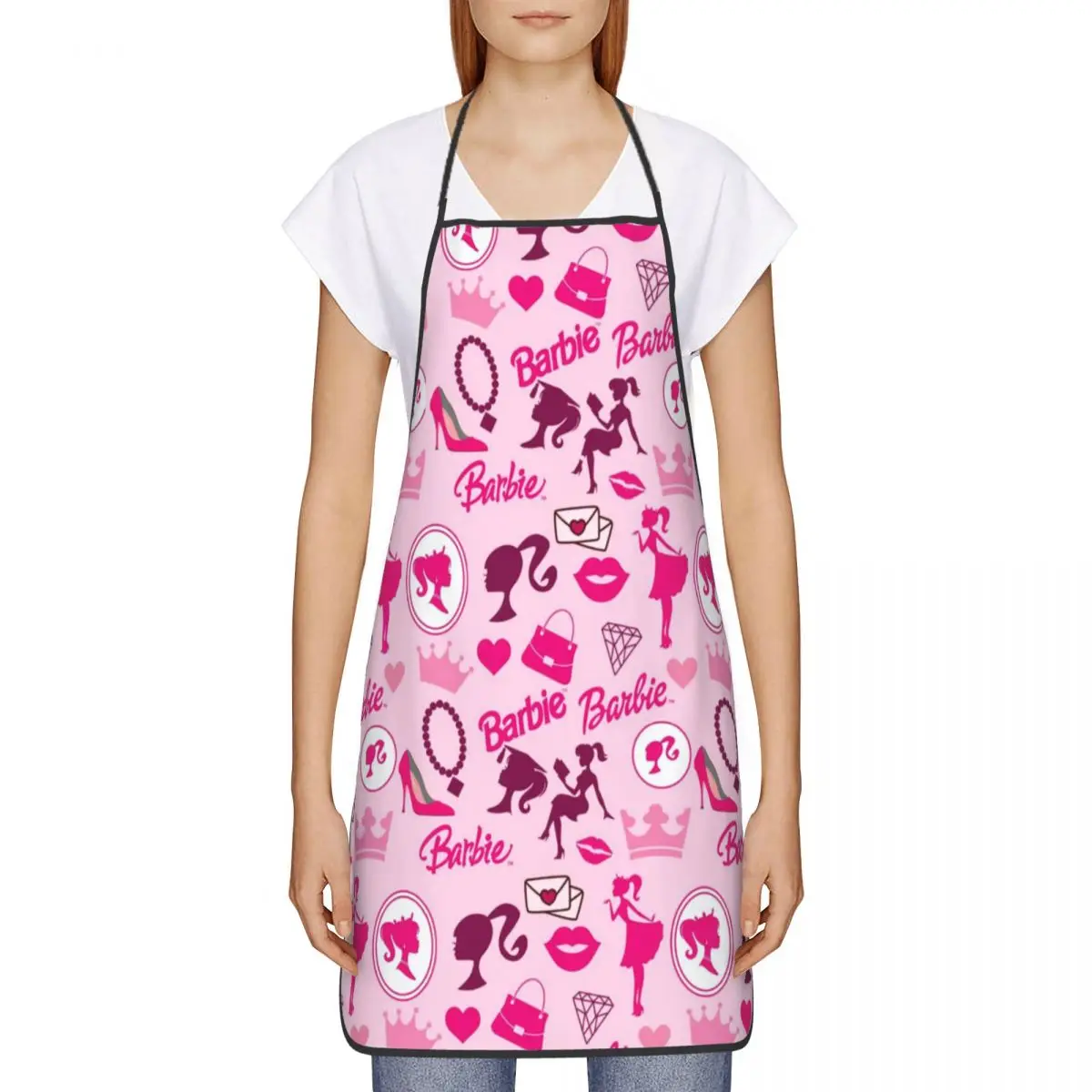 Custom Unisex Barbie Kitchen Chef Cooking Baking Apron Women Men Tablier Cuisine for Painting